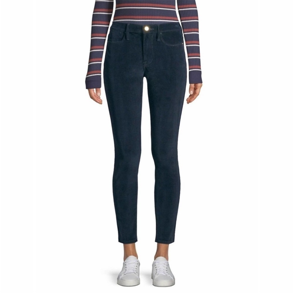 ✨NWT Frame Navy Blue Le High Skinny High Rise Corduroy Pants Jeans Size 25 - Picture 5 of 11